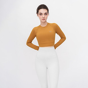 Áo Tập Yoga Gym Hibi Sports CR820 Kiểu Tay dài cổ tròn Khoét Lưng, Kèm Mút Ngực