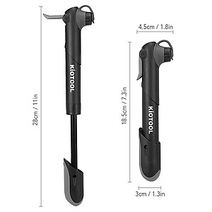 Bơm xe đạp gắn treo xe Kiotool chắc chắn nhỏ gọn cơ động kèm đủ phụ kiện