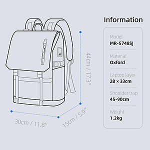 Balo Văn Phòng Chống Nước Chống Trộm Đựng Máy Tính Xách Tay 2 Cổng Usb Tiện Dụng Dung Tích Lớn Mark Ryden