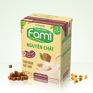 Thùng Sữa Đậu Nành Vinasoy Fami Nguyên Chất Vị Đường Đen (200ml x 36 Hộp)