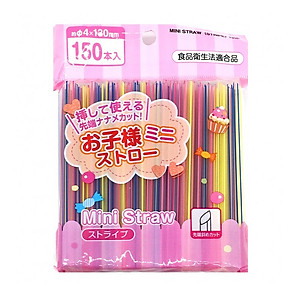 Set 150 chiếc ống hút Mini Straw 13cm an toàn cho bé và gia đình bạn - nội địa Nhật Bản