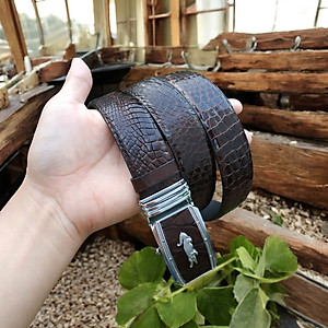 Thắt Lưng Nam Da Cá Sấu thật. Da Bông Hông Cá Sấu Rất Đẹp Và Mềm. Kích Thước Chuẩn 3.5x120cm Rất Dễ Sử Dụng