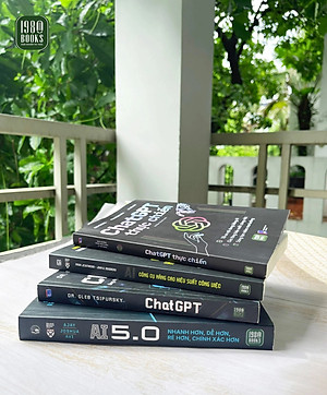 Combo  Sách - 4 cuốn: Chat GPT + Chat GPT thực chiến + AI 5.0 + AI Công cụ nâng cao hiệu suất công việc