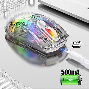 Chuột Led Không Dây Bluetooh Pin sạc XYH20 trong suốt , Chống ồn , đa kết nối nhiều thiết bị hàng nhập khẩu
