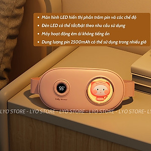 Đai chườm nóng bụng kinh Herlife, Máy massage bụng kinh giúp giảm đau bụng kinh nguyệt, làm ấm tử cung cho phụ nữ đến kì