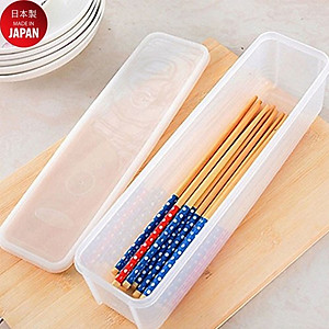 Hộp nhựa đựng & bảo quản đũa thìa, mỳ ống Sanada Seiko 1.3L nắp kín - nội địa Nhật Bản