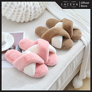 Dép Bông Đi Trong Nhà Đế Cao Su Đúc Cao Cấp LACEVA DP95