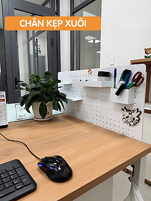 Bảng lỗ Pegboard Dola Home cao cấp kẹp bàn tiết kiệm diện tích không khoan tường để bàn phím, tai nghe, đồ dùng làm việc