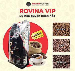 Cà Phê Rovina VIP Pha Phin -  Gói 500gr ( Xay Sẵn) Mùi Vị Đặc Trưng Cân Bằng Phù Hợp Với Khách Hàng Thích Uống Cafe Có Mùi Thơm Quyến Rũ, Chua Nhẹ. Đúng Gu Âu