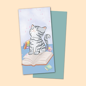[1 Cái Ngẫu Nhiên] Bookmark Kẹp Sách, Dấu Trang Họa Tiết Hình Mèo Dễ Thương - SBOOKS