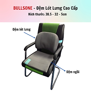 Đệm Lưng Cao Cấp Bullsone - Xám - Hàng chính hãng