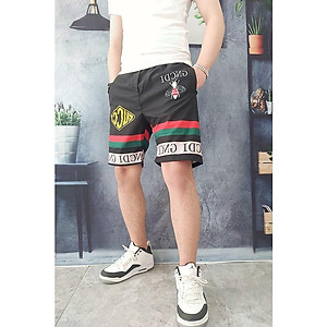 Quần short đùi GNCDI thời trang nam cao cấp TC với họa tiết in con ong và họa tiết sọc trên ống quần hợp thời trang-k021