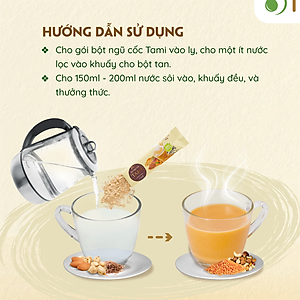 Bột ngũ cốc nảy mầm Tami ít ngọt 900g hộp 50 gói TÂM MINH FOODS