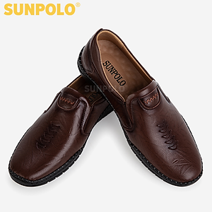 Giày Lười, Giày Mọi Nam Da Bò SUNPOLO CS5052 (Đen, Nâu)