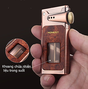 Vỏ Hộp Quẹt Bật Lửa Xăng Đá Honest BCZ-805 Thiết Kế Lộ Thiên-Tặng Đá Lửa