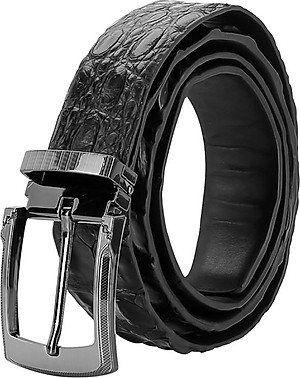 Thắt Lưng Nam Da Cá Sấu Gai Lưng Đầu Kim Huy Hoàng HT4727 - Đen