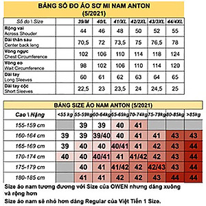 Áo Sơ Mi Nam Công Sở Trung Niên Thương Hiệu Anton Màu Xanh Dương Dài Tay Kẻ Caro Trắng Xanh Vải Cotton – AC154