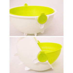 Bộ rổ nhựa đa năng 2 lớp tròn hàng nội địa Nhật Bản