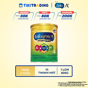 Sữa bột Enfagrow A+ Neuropro 4 830g với DHA giúp phát triển não bộ cho trẻ từ 2–6 tuổi