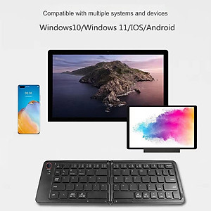 Bàn phím Gấp gọn không dây Bluetooth B23 pin sạc TypeC cho máy tính , điện thoại , máy tính bảng hàng nhập khẩu