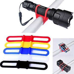 Bộ 6 Dây Đeo Đèn Pin Xe Đạp Silicon Co Giãn Giúp Cố Định Đèn Pin/ Vật Dụng Trên Xe Đạp MaiLee (Màu ngẫu nhiên)
