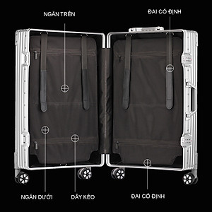 Vali Nhôm Nguyên Khối Khóa Sập NiceVilla 20inch-24inch-29inch