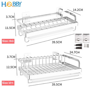 Kệ để chén đĩa đa năng dán tường inox 304 Hobby home decor KCD