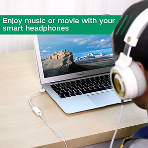 USB Sound Card - Cáp chuyển từ cổng USB ra audio 3.5mm hỗ trợ Mic và Tai Nghe Ugreen 30712 - Hàng Chính Hãng
