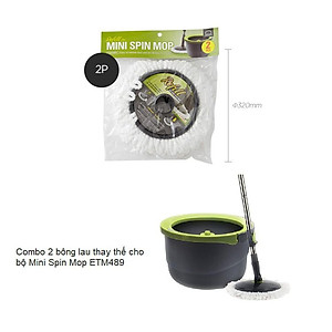 Bộ 2 bông lau nhà thay thế cho Mini Spin Mop Lock&Lock ETM451