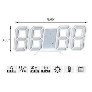 Đồng hồ LED 3D treo tường, để bàn thông minh TN828