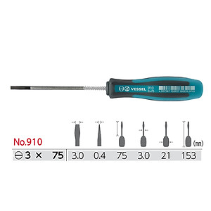 Tô vít cỡ nhỏ mũi dẹt Megadora No.910 Vessel sản xuất tại Nhật Bản