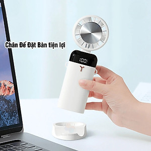 Quạt tích điện nén đá lạnh mini XM Youpin Losky LT-S3213 siêu mát pin khỏe, sử dụng cầm tay để bàn đeo cổ, kèm đế giữ điện thoại - Hàng nhập khẩu