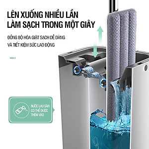 Bộ lau nhà Plus 2 ngăn tự vắt, cây lau nhà xoay 360 độ giúp lau sàn làm sạch