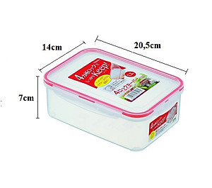 Combo 4 hộp nhựa chữ nhật bảo quản thực phẩm Inomata (Full size) - Có khóa nắp 4 chiều