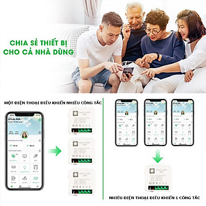 Công tắc Wifi Hunonic Mini 2 kênh 500W/kênh - LẮP SAU CÔNG TẮC ÂM TƯỜNG - Điều khiển từ xa bằng điện thoại