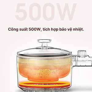 Nồi lẩu điện mini YOICE đa năng công suất 500W, 2 lớp chống bỏng bảo vệ đôi tay của bạn - YDZG1002 - HÀNG CHÍNH HÃNG