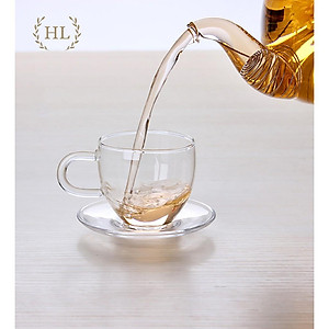 SET ẤM TRÀ THỦY TINH HOA CÚC | BỘ ẤM TRÀ HOA CÚC FULL SET BAO GỒM ẤM - BẾP - CHÉN - ĐĨA KÊ THẮP NẾN SANG CHẢNH