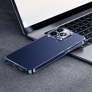 Ôp lưng trong suốt siêu mỏng 0.3mm bảo vệ camera cho iPhone 15 Pro Max 15 Pro 15 Plus iP 15 hiệu Memumi Camshield - Thiết kế mặt lưng PC chống ố vàng, trang bị màng camera - Hàng nhập khẩu