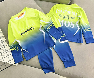 Đồ bộ bé trai, Bộ ngủ dài tay cho bé trai hình thể thao Siêu nhân từ 12-40kg chất thun lạnh mềm mịn mát