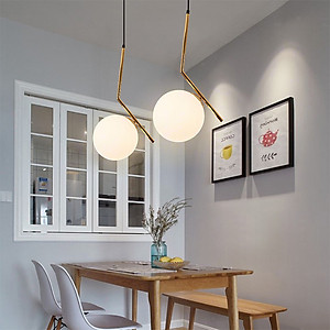 Đèn thả trần trang trí cao cấp hiện đại hình cầu trang nhã mạ Crom đẹp mắt MOON LAMP - đã bao gồm bóng LED