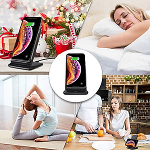Đế sạc nhanh không dây Qi kiêm giá đỡ cho điện thoại hiệu CHOETECH HPK-T555 trang bị Công suất 10W, thiết kế nhỏ gọn, chuẩn sạc MFI cho Apple - Hàng chính hãng