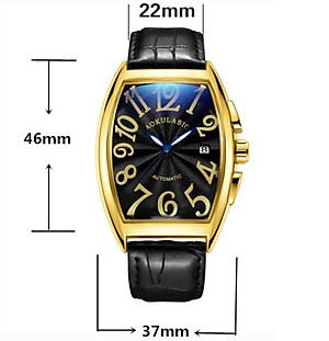 ĐỒNG HỒ NAM CƠ TỰ ĐỘNG CHÍNH HÃNG AOKULASIC DÂY THÉP ĐÚC ĐẶC KHÓA BƯỚM KÍNH SAPHIRE - CÓ LỊCH NGÀY AOK69