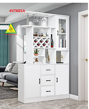 Vách ngăn kiêm tủ rượu trang trí phòng khách , nhà bếp 4VTK01 - Nội thất lắp ráp Viễn Đông