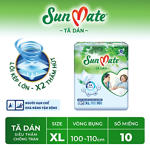 Combo 2 Tã Dán Người Lớn SunMate G2 Size XL10 (10 Miếng)