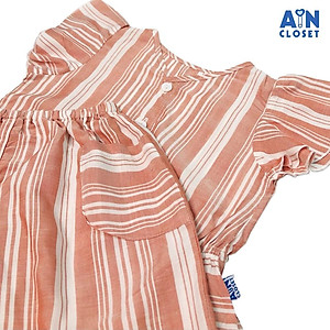 Bộ quần áo lửng bé gái họa tiết Kẻ sọc cam cotton lụa - AICDBGWQPZO7 - AIN Closet