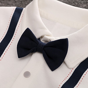 Body vest quý tộc cho bé trai sơ sinh, bộ áo liền quần công tử, đủ size từ 0-24m, chất cotton 100 dày dặn mịn đẹp, thân thiện với da bé | MS05