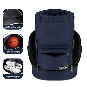 Balo dây rút thể thao xanh đen Xbags Xb 6005, Chất liệu chống thấm nước hiệu quả, Chống tia UV