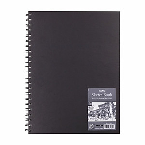 Sổ vẽ phác thảo giấy trơn Sketch Book A4/ A5+ 50 tờ 150GSM;  764/ 762 gáy lò xo bìa bồi dầy đẹp màu đen tạo sự mới lạ
