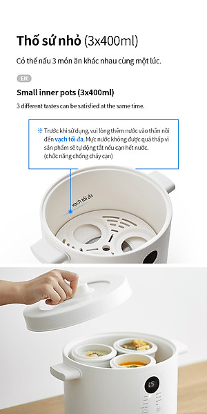 Nồi nấu chậm đa năng Locknlock EJP164IVY - Multi function slow cooker 220V, 50Hz, 350W - Dung tích 2.5L - Hàng chính hãng