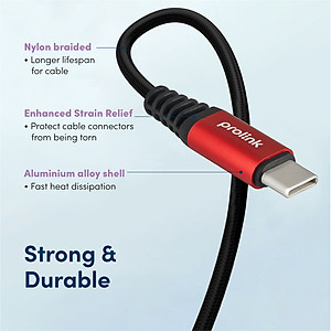 Dây sạc type C to C PROLiNK GCC_60_01 dài 1M, sạc siêu nhanh 60W, dành cho Samsung, Xiaomi, iPad Pro - Hàng chính hãng
